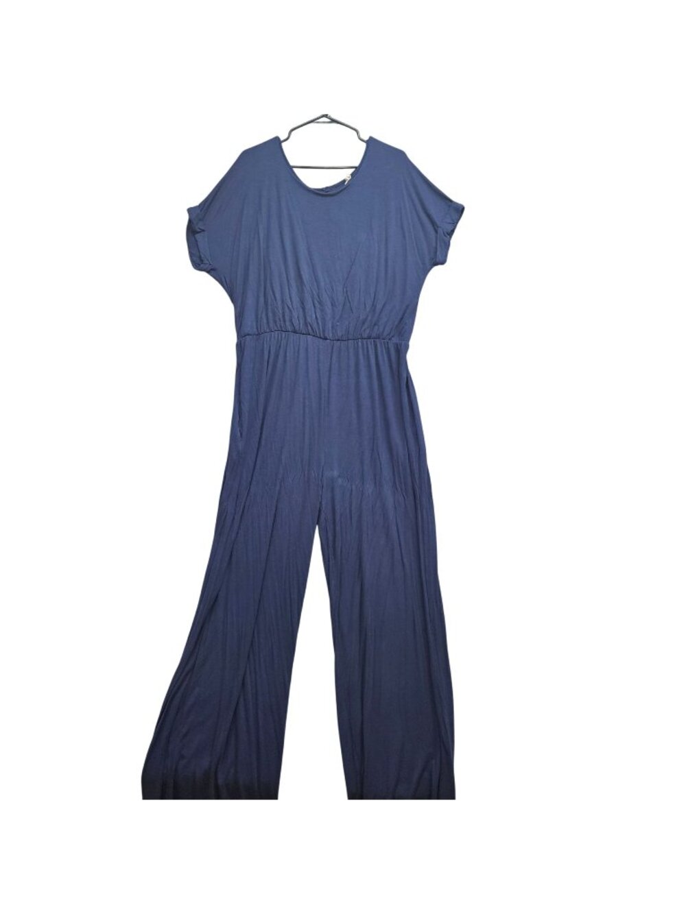 Beeson River Plus Womens Navy Blue Jumpsuit Keyhole Back Pockets 3X oversized